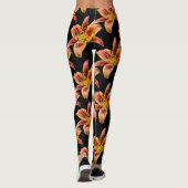 Elegante, gelb rosa Taglilien Leggings (Rückseite)