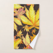 Elegante, gelbe Blätter dekorativ, auffällig Badhandtuch Set (Handtuch)