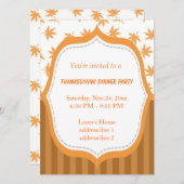 Elegante gelbe Blätter Erntedank Dinner Party Einladung (Vorne/Hinten)