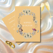 Elegante, gelbe Blume und Mushroom-Kranzhochzeit