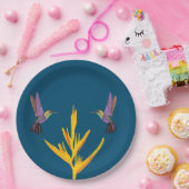 Elegante Gelbe Blume Vögel Pappteller (Party)