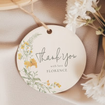 Elegante gelbe Blumen Dankeschön Baby Shower