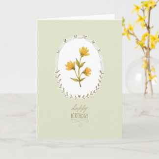 Elegante gelbe Blumen-Geburtstagskarte Karte