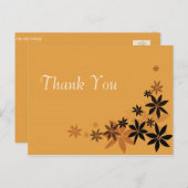 Elegante gelbe Blumen Hochzeit danke Postcard. Postkarte (Vorne/Hinten)