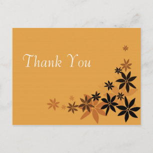 Elegante gelbe Blumen Hochzeit danke Postcard. Postkarte