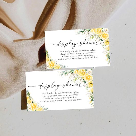 Elegante gelbe Blumendusche Begleitkarte