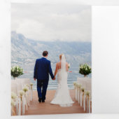 Elegante gelbe Blumenhochzeit in einem QR-Code Dreifach Gefaltete Einladung (Innen Erste Seite)