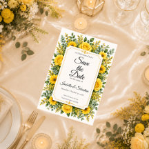Elegante gelbe Blumenhochzeit