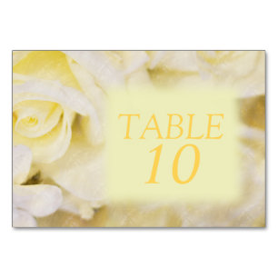 Elegante gelbe BlumenTischnummer-Karte Tischnummer