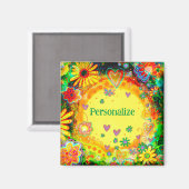 Elegante, gelbe Blüte - individuelle Inspirivity Magnet (Vorderseite/Rückseite)