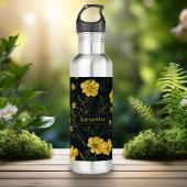 Elegante Gelbe Buttercup-Blume Edelstahlflasche