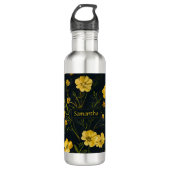Elegante Gelbe Buttercup-Blume Edelstahlflasche (Vorderseite)