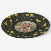 Elegante Gelbe Buttercup Blume Geburtstagsparty Pappteller (Schrägansicht)