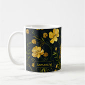 Elegante Gelbe Buttercup-Blume Kaffeetasse (Links)