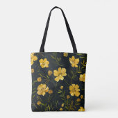 Elegante Gelbe Buttercup-Blume Tasche (Rückseite)