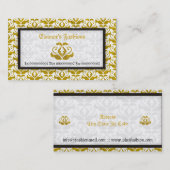 Elegante gelbe Damaskus-Modekarten Visitenkarte (Vorne/Hinten)