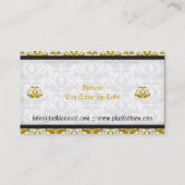 Elegante gelbe Damaskus-Modekarten Visitenkarte (Rückseite)