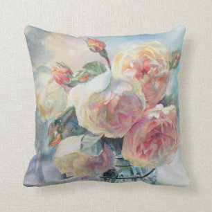 Elegante, gelbe englische Rose Kissen