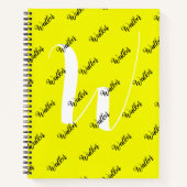 Elegante Gelbe Farbe - Anfangsname Mit Monogramm Notizblock (Vorderseite)
