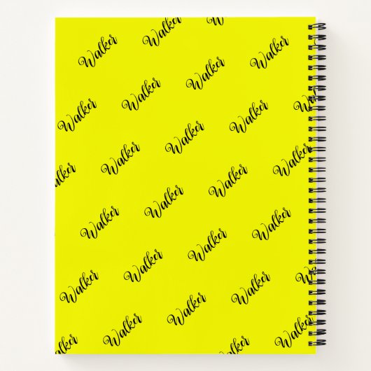 Elegante Gelbe Farbe - Anfangsname Mit Monogramm Notizblock (Rückseite)