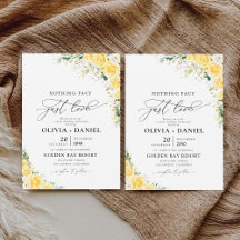 Elegante gelbe florale Hochzeitseinladung