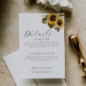 Elegante gelbe florale Hochzeitskarte Begleitkarte