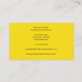 Elegante gelbe florale Visitenkarte (Rückseite)