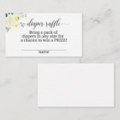 Elegante gelbe florale Windelkarte Begleitkarte (Vorne/Hinten)
