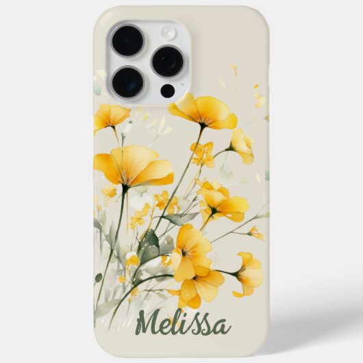 Elegante Gelbe Frühlingsblumen Case-Mate iPhone Hülle (Rückseite)