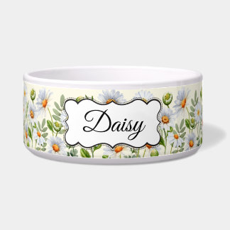Elegante gelbe Gänseblümchen personalisierte Haust Napf