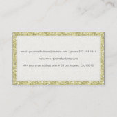 Elegante Gelbe Goldtöne Glitzer & Glitzern 3 Visitenkarte (Rückseite)