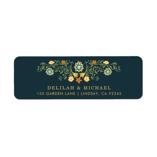 Elegante, gelbe grüne Rücksendeadresse (Vorne)