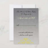 elegante "gelbe Hochzeit RSVP Standard 3,5 x 5 Karte (Rückseite)