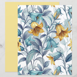 Elegante gelbe Lilienblumen Scrapbook Papier