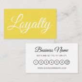 Elegante gelbe moderne Loyalitätskarte Visitenkarte (Vorne/Hinten)