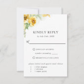 Elegante gelbe Ockerblume mit/ohne UAWG RSVP Karte (Vorderseite)