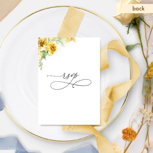 Elegante gelbe Ockerblume mit/ohne UAWG RSVP Karte