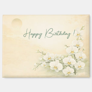 Elegante gelbe Orchideen-Geburtstags Magnet