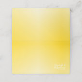 Elegante Gelbe Platzkarte oder Begleitkarte für So (Außenseite Aufgefaltet)