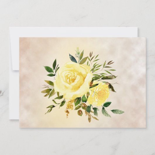 Elegante Gelbe Rose ändern Adresse Ankündigung (Rückseite)