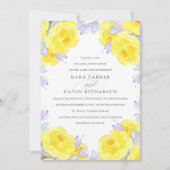 Elegante Gelbe Rose | Hochzeit Einladung (Vorderseite)