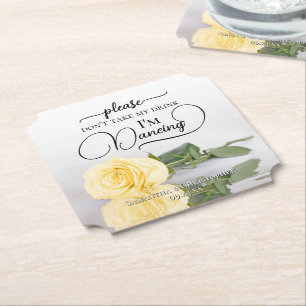 Elegante gelbe Rose Nimm mir nicht mein Getränk Ho Untersetzer