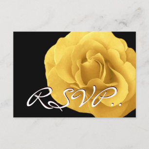 Elegante Gelbe Rose UAWG Wedding Response Klein RSVP Karte