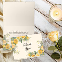 Elegante gelbe Rosen-Blumen-Dankeskarten