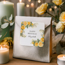 Elegante gelbe Rosen-Blumen-Geburtstagsfeier