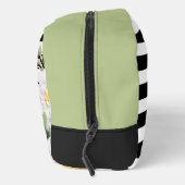 Elegante, gelbe Rosen Schwarz-weiße Streifen Waschbeutel (Rechts)