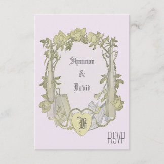 Elegante gelbe Rosen-Vintage-Hochzeits-Chuppah RSVP Karte