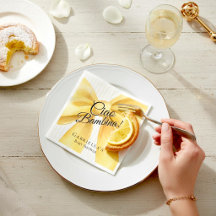 Elegante gelbe Schleife 'Ciao Bambina!' Baby Showe