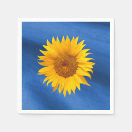 Elegante Gelbe Sonnenblume auf Royal Blue Wedding Serviette