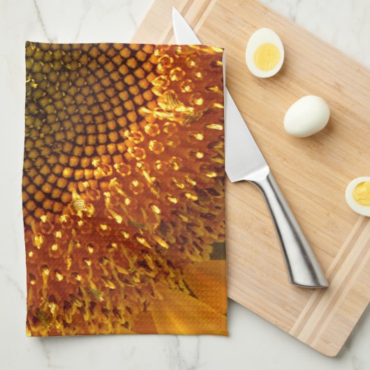 Elegante gelbe Sonnenblume Handtuch (Viertel Falte)